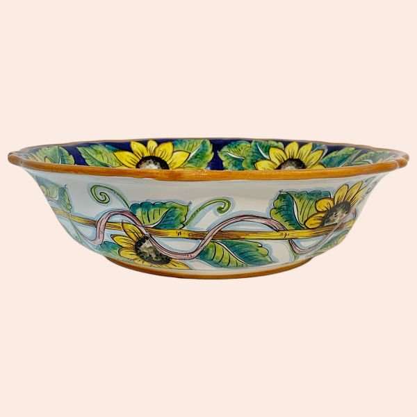 CIOTOLA CON BORDO SMERLATO CM.37D PAESAGGIO GIRASOLI